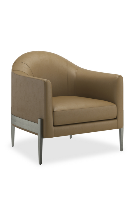   Brown Leather Accent Chair | Oroa.com
