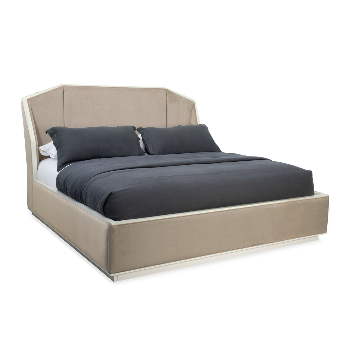   Beige Upholstered Bed | Oroa.com