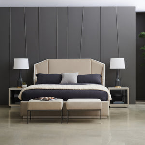   Beige Upholstered Bed | Oroa.com