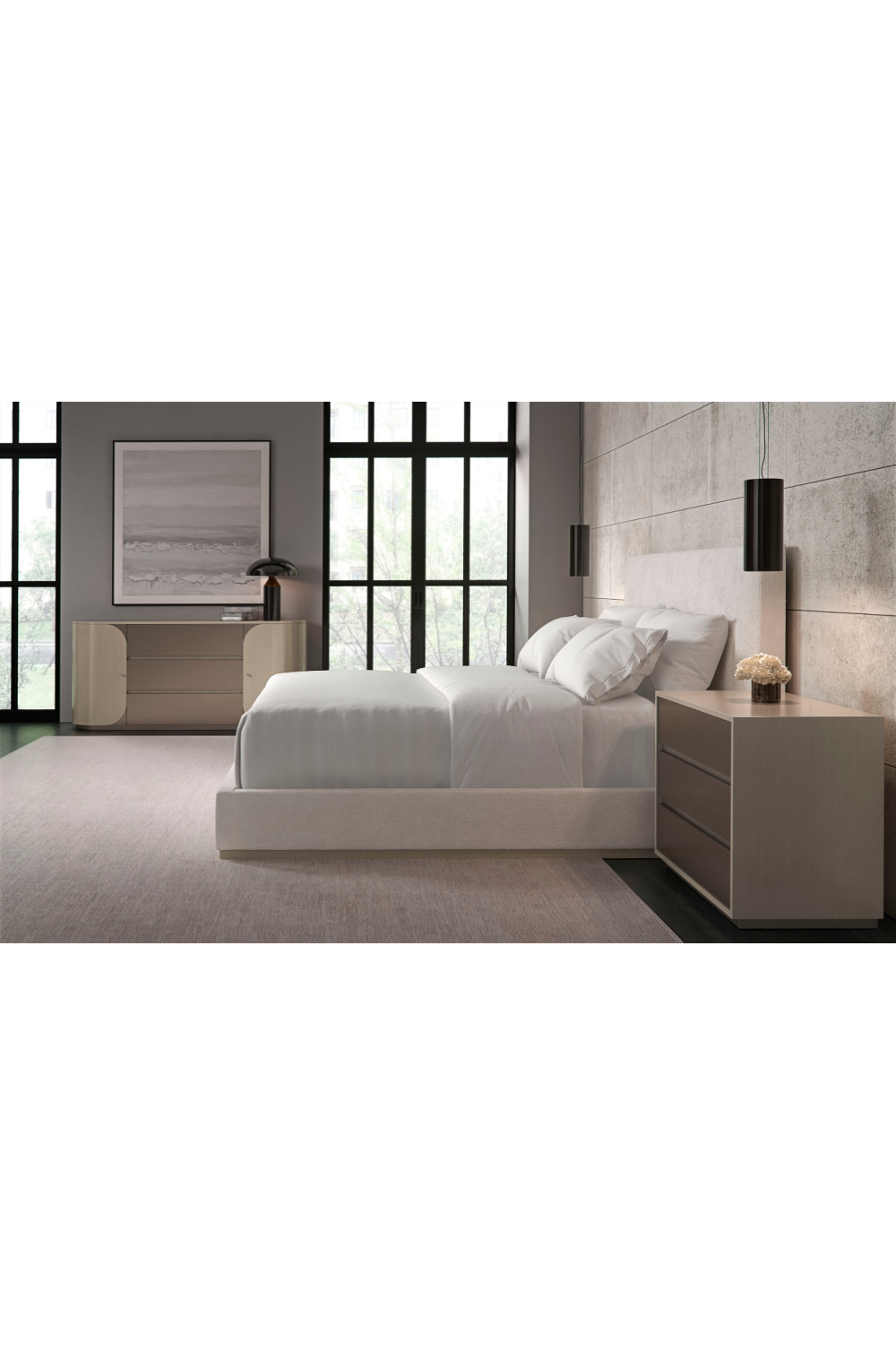   Monochromatic Modern Nightstand L | Oroa.com
