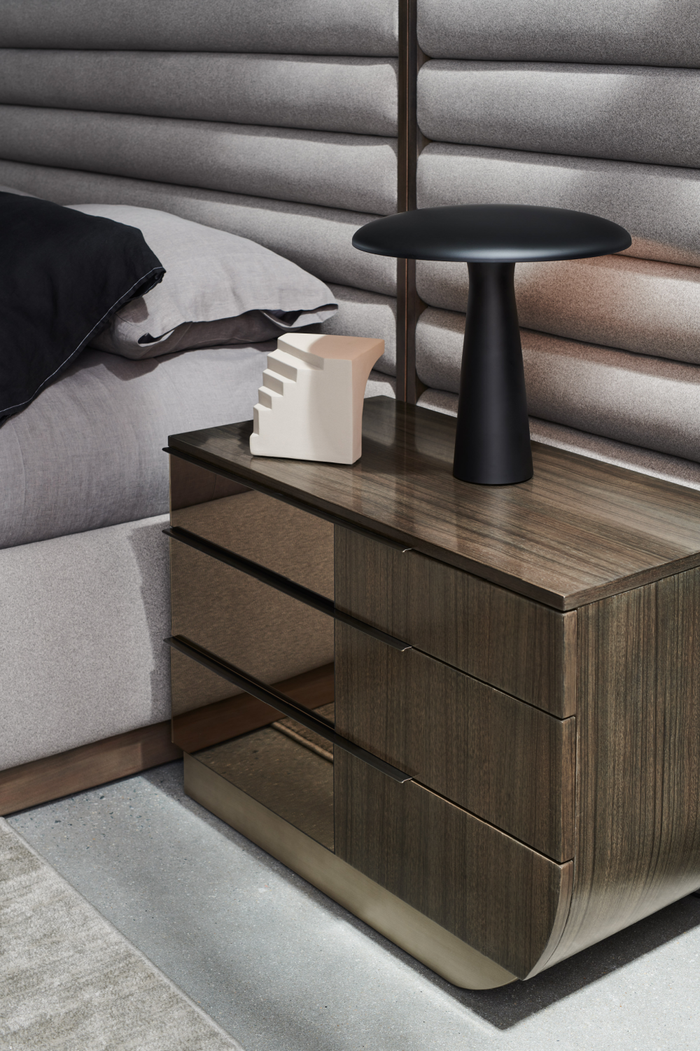   Gray Channeled Bed Side Panels | Oroa.com