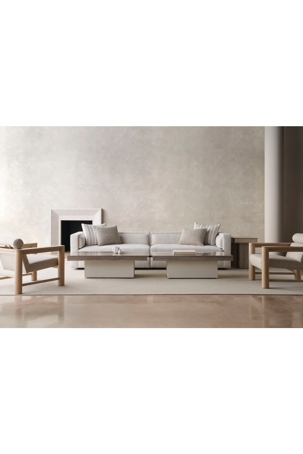   Cream Minimalist Sectional Sofa | Oroa.com