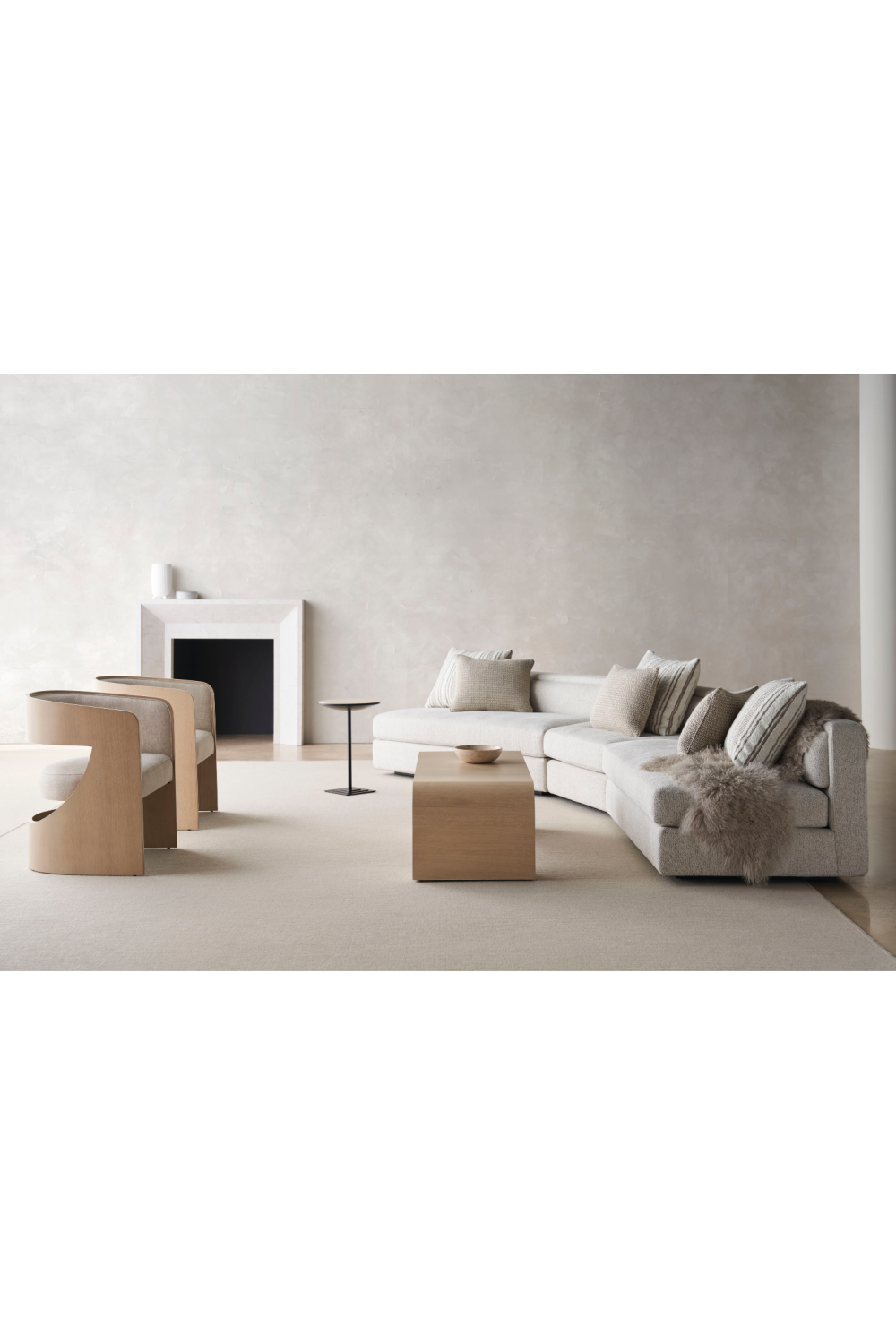   Cream Minimalist Sectional Sofa | Oroa.com