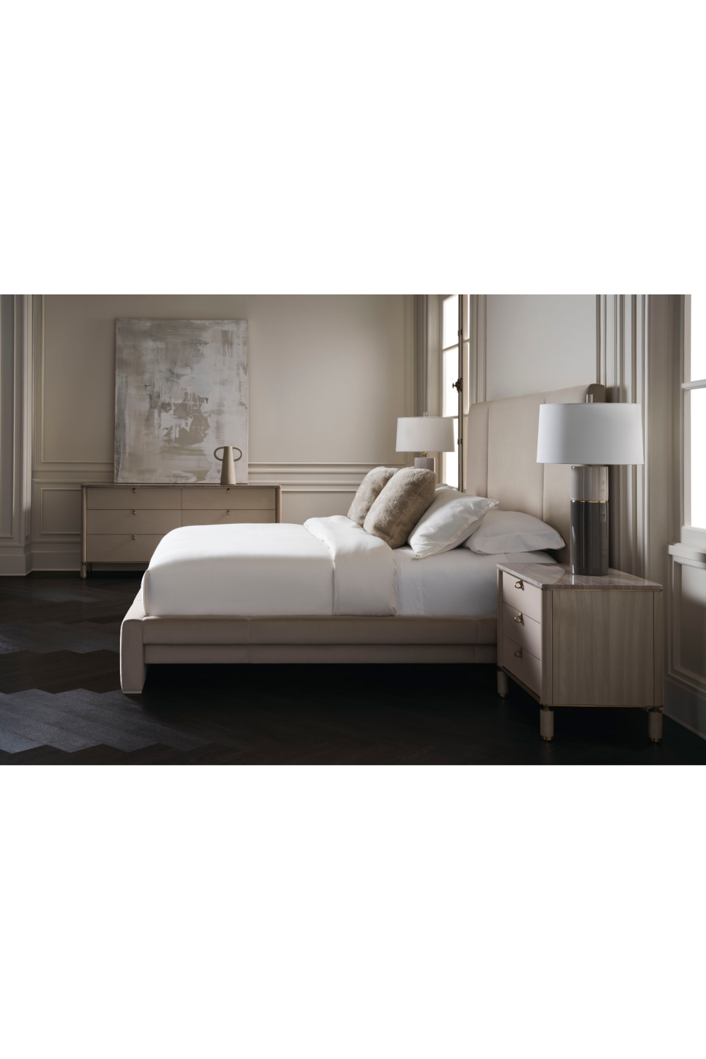   Ecru Upholstered Bed | Oroa.com