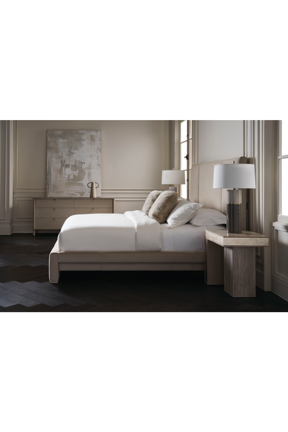   Ecru Upholstered Bed | Oroa.com