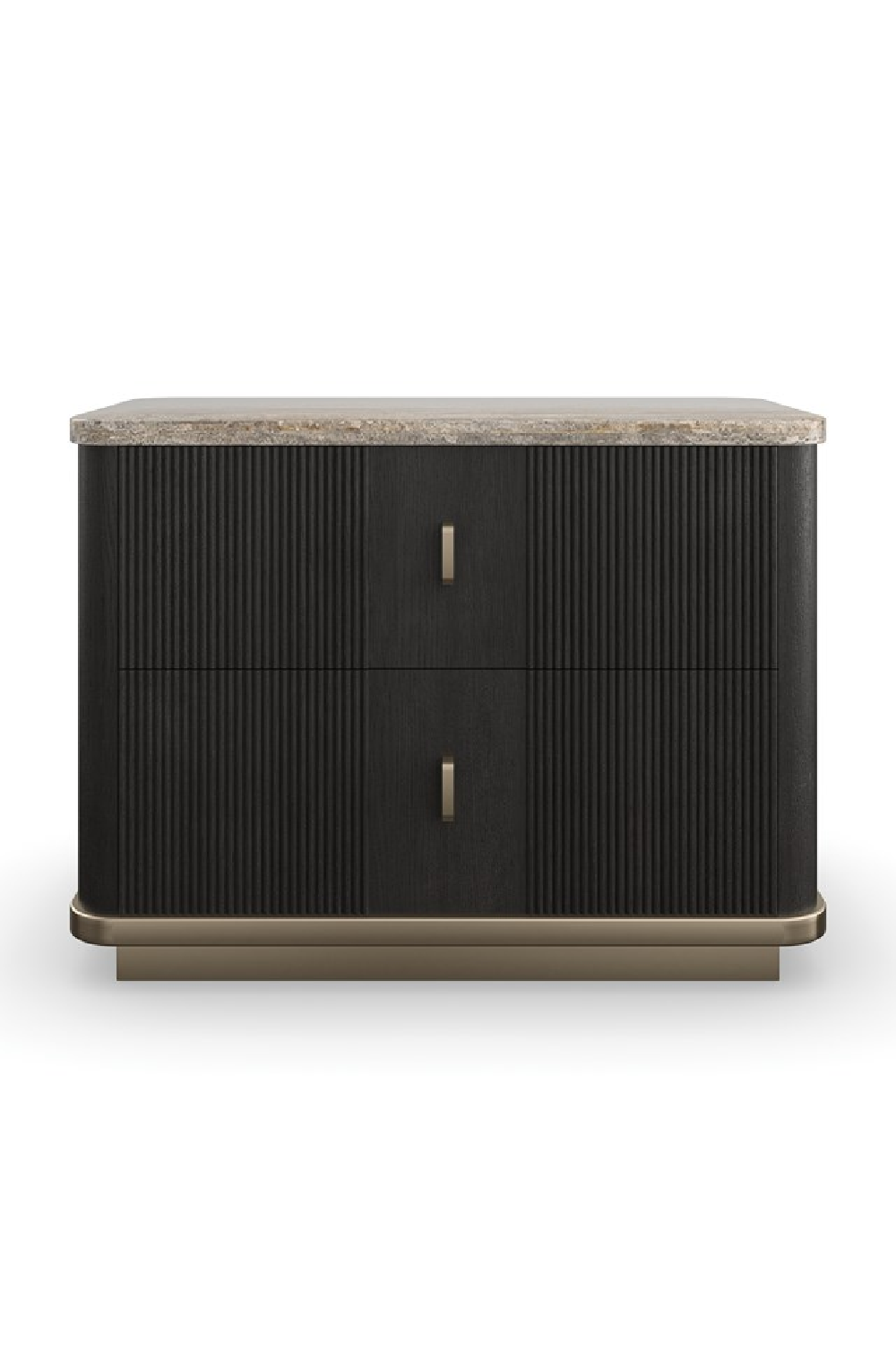   Black Ash 2-Drawer Nightstand | Oroa.com