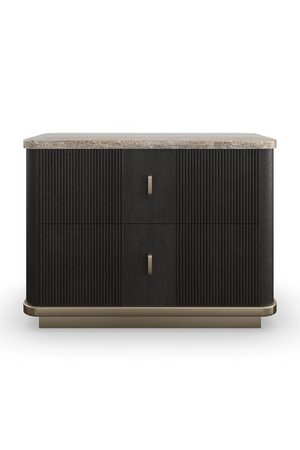   Black Ash 2-Drawer Nightstand | Oroa.com