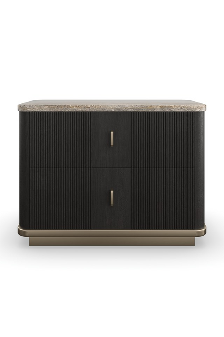   Black Ash 2-Drawer Nightstand | Oroa.com