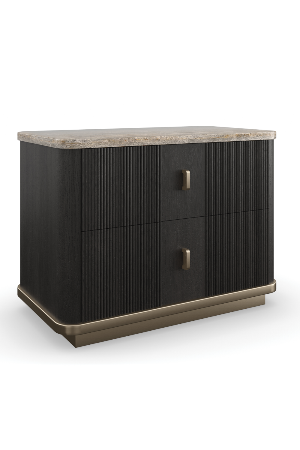  Black Ash 2-Drawer Nightstand | Oroa.com