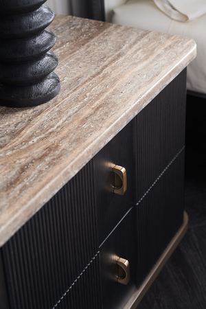   Black Ash 2-Drawer Nightstand | Oroa.com