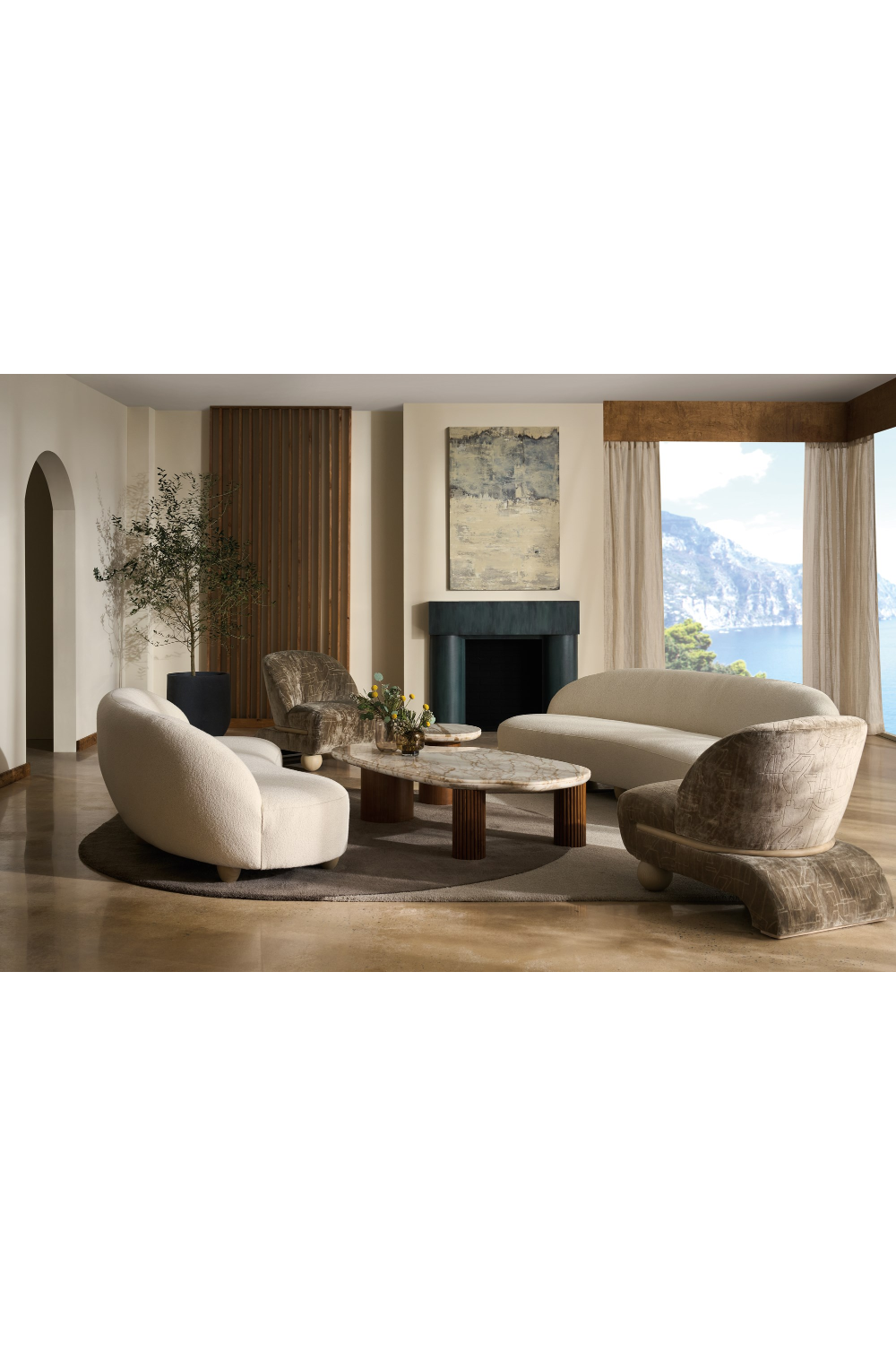   Ball Feet Velvet Accent Chair | Oroa.com