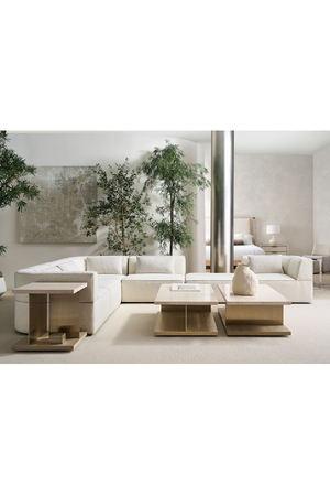   White Welted Sectional Sofa | Oroa.com