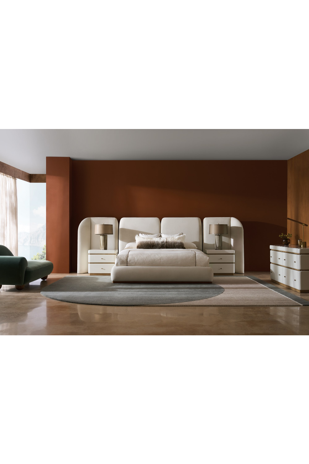   Green Velvet Chaise Lounge | Oroa.com