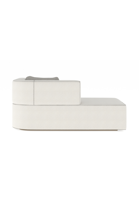   White Bouclé Chaise Lounge | Oroa.com