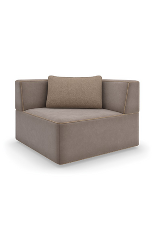   Brown Welted Sectional Sofa | Oroa.com