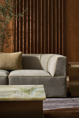   Brown Welted Sectional Sofa | Oroa.com