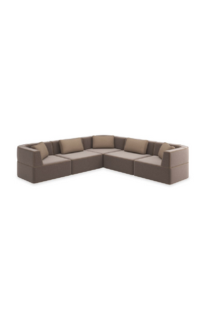   Brown Welted Sectional Sofa | Oroa.com