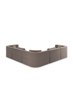   Brown Welted Sectional Sofa | Oroa.com