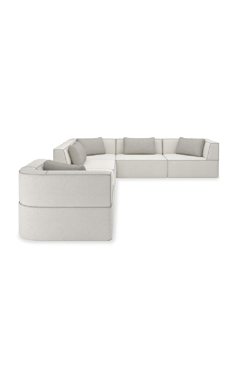   White Welted Sectional Sofa | Oroa.com