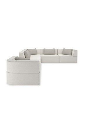   White Welted Sectional Sofa | Oroa.com