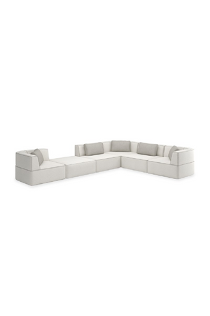   White Welted Sectional Sofa | Oroa.com
