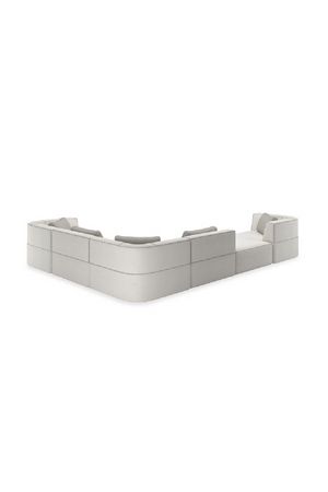   White Welted Sectional Sofa | Oroa.com