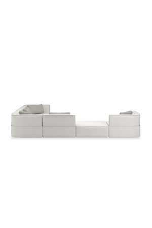   White Welted Sectional Sofa | Oroa.com