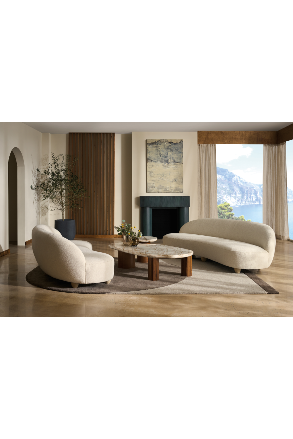   Cylindrical Walnut Base Side Table | Oroa.com