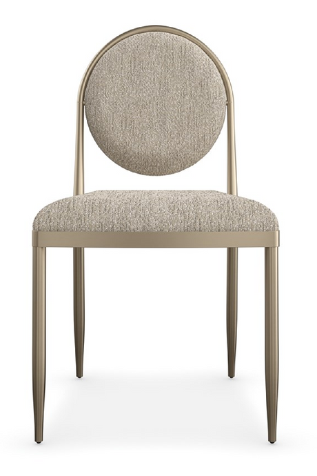   Oval-Back Bouclé Dining Chairs (2) | Oroa.com