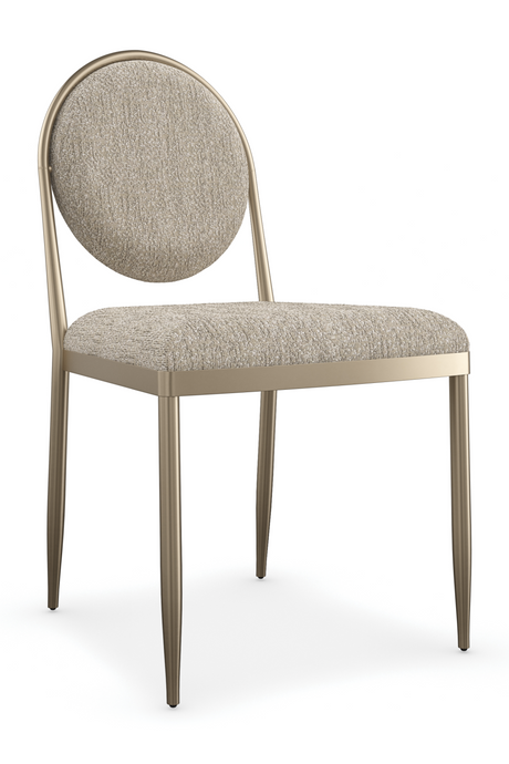   Oval-Back Bouclé Dining Chairs (2) | Oroa.com