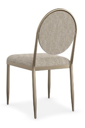   Oval-Back Bouclé Dining Chairs (2) | Oroa.com