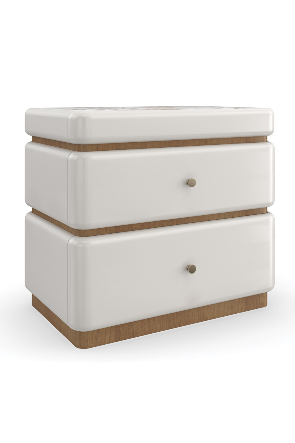   White 2-Drawer Nightstand | Oroa.com