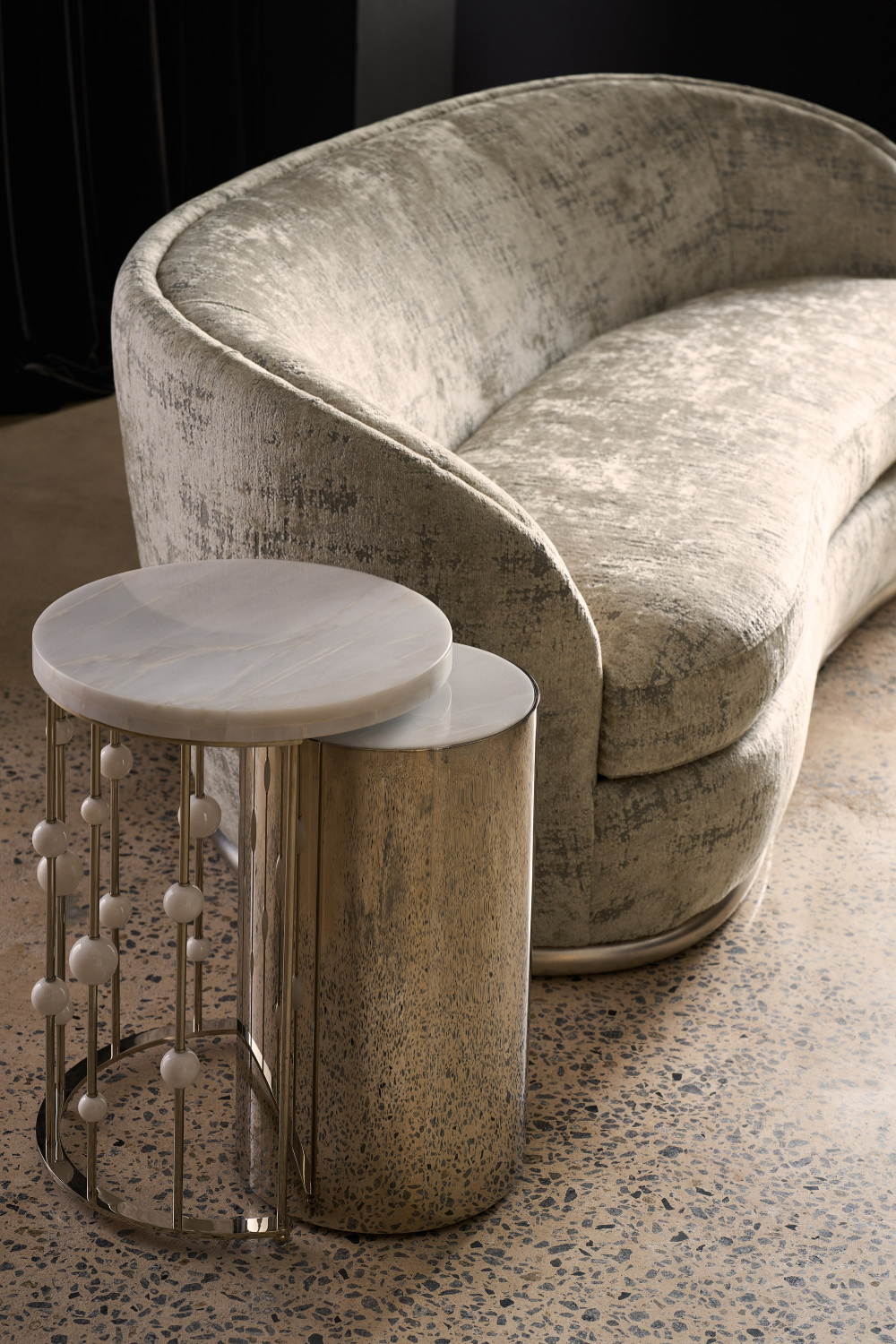   Organic-Shaped Chenille Sofa | Oroa.com
