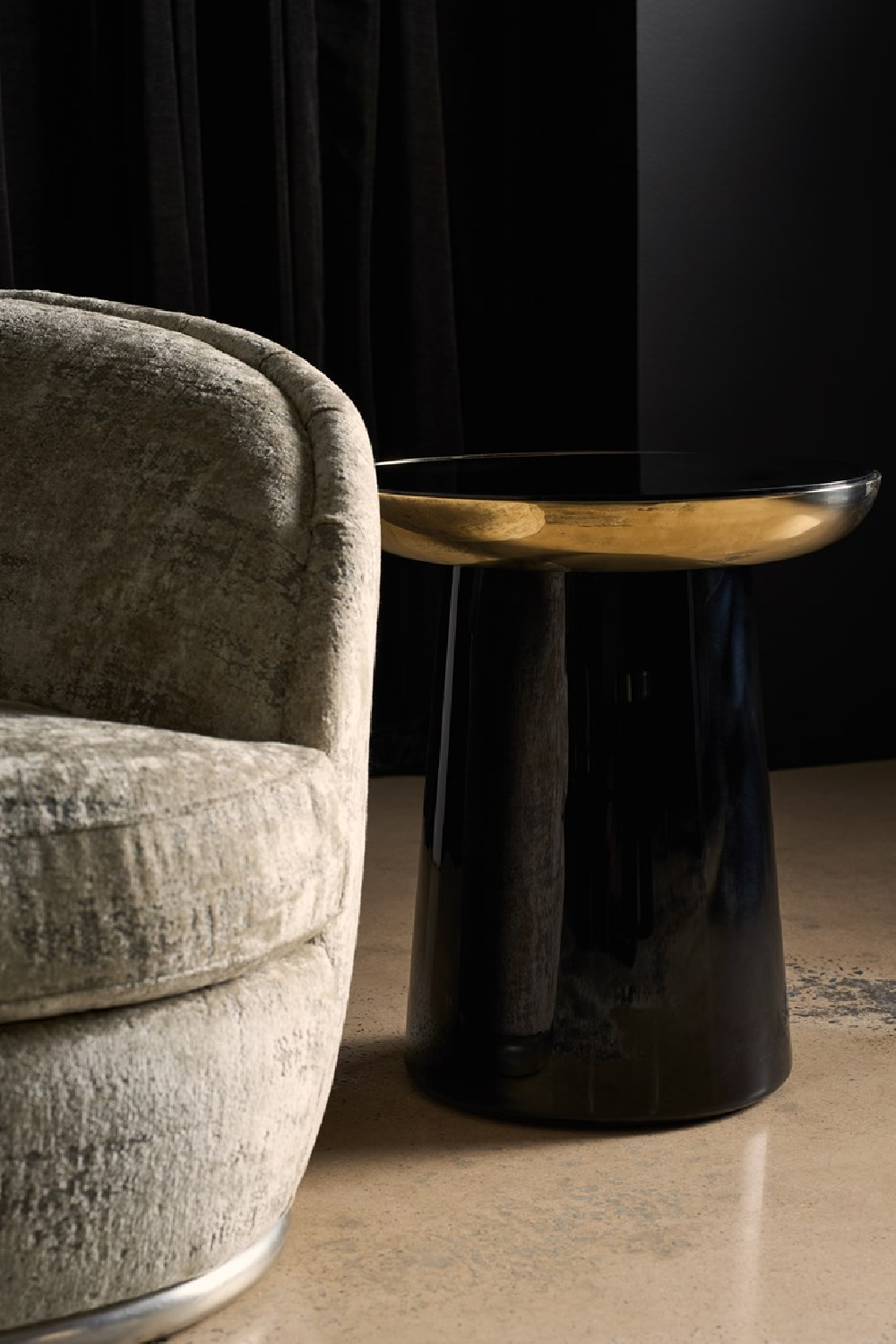   Chenille Swivel Lounge Chair | Oroa.com