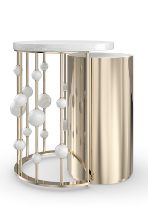   White Marble Nesting Accent Table | Oroa.com