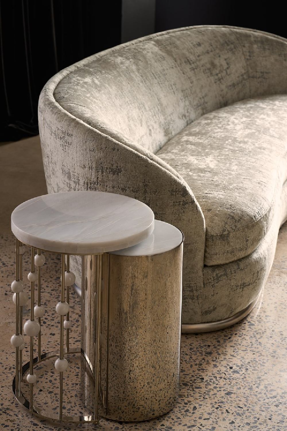   White Marble Nesting Accent Table | Oroa.com