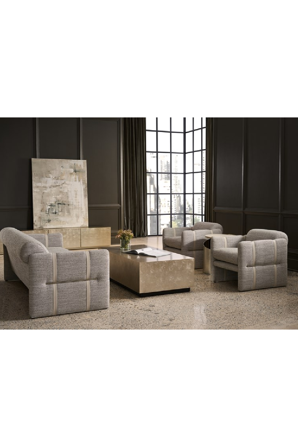   Taupe Lounge Armchair | Oroa.com