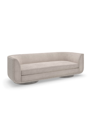   Taupe Velvet Curved Sofa | Oroa.com