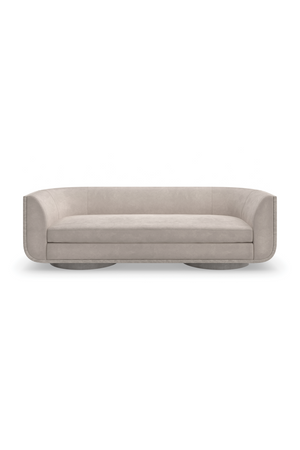   Taupe Velvet Curved Sofa | Oroa.com