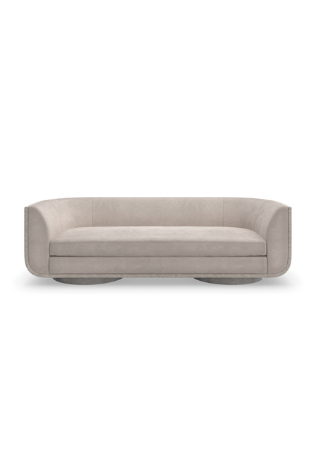   Taupe Velvet Curved Sofa | Oroa.com