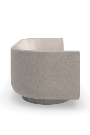   Taupe Velvet Curved Sofa | Oroa.com