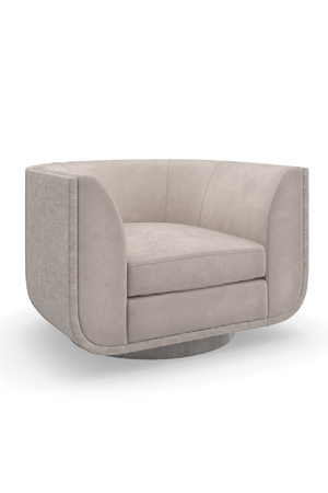   Taupe Velvet Swivel Lounge Chair | Oroa.com
