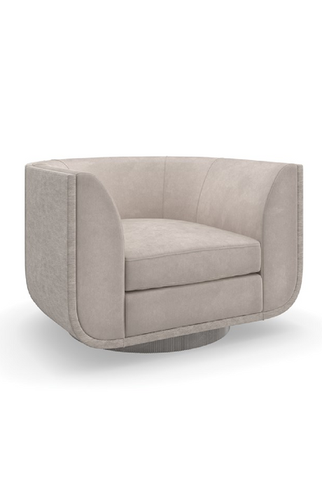   Taupe Velvet Swivel Lounge Chair | Oroa.com