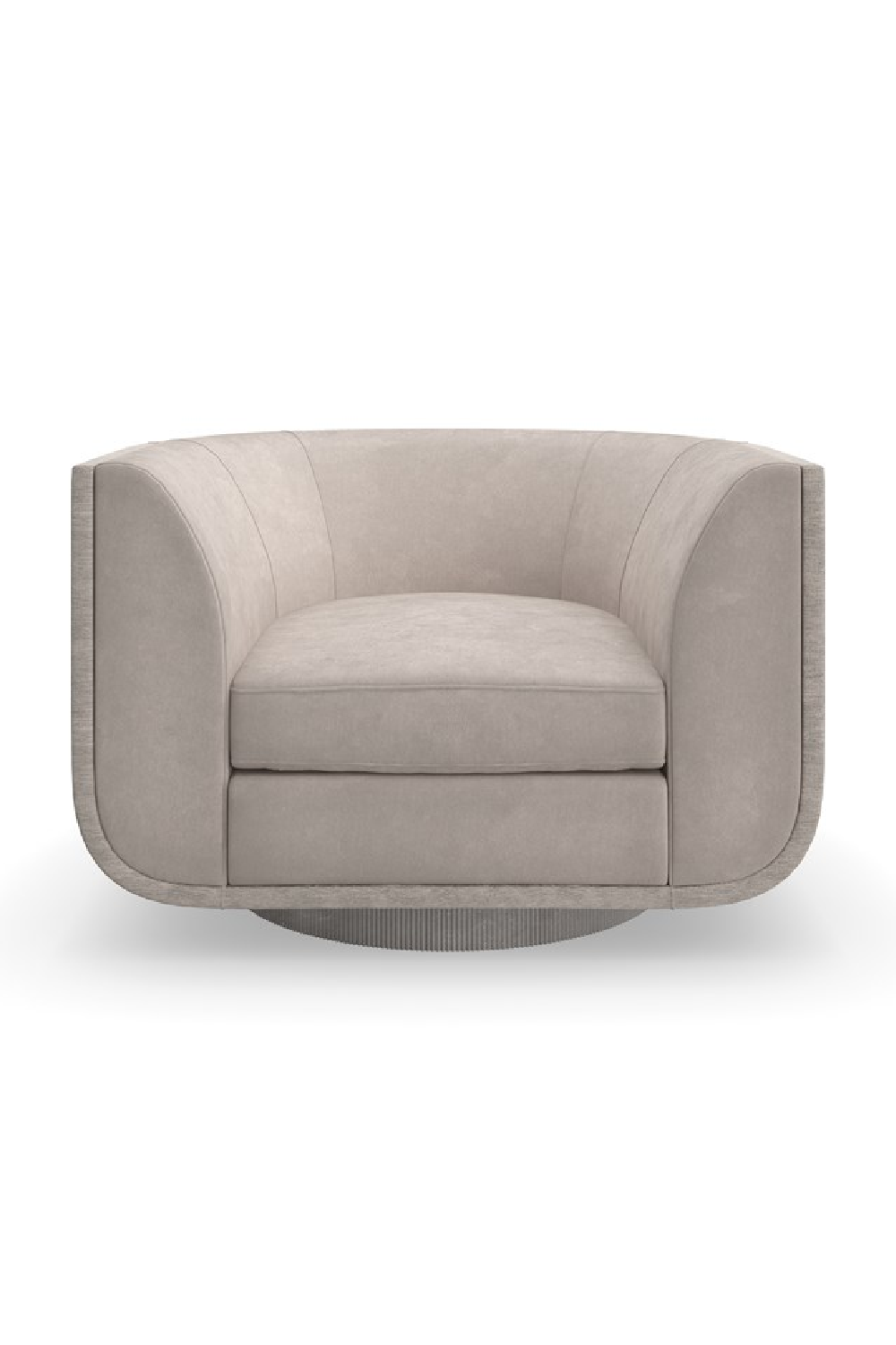   Taupe Velvet Swivel Lounge Chair | Oroa.com