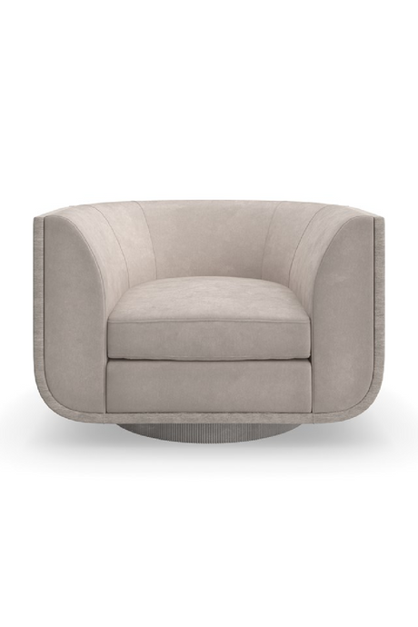  Taupe Velvet Swivel Lounge Chair | Oroa.com