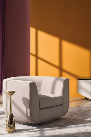   Taupe Velvet Swivel Lounge Chair | Oroa.com