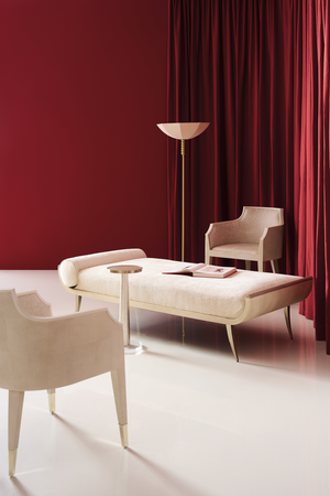   Cream Velvet Chaise | Oroa.com