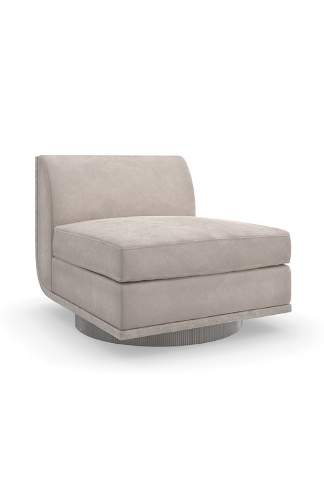   Taupe Velvet Lounge Chair | Oroa.com