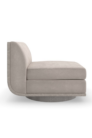   Taupe Velvet Lounge Chair | Oroa.com