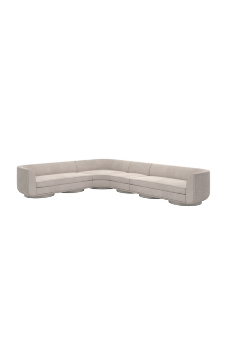   Taupe Velvet 4-Piece Sectional Sofa | Oroa.com